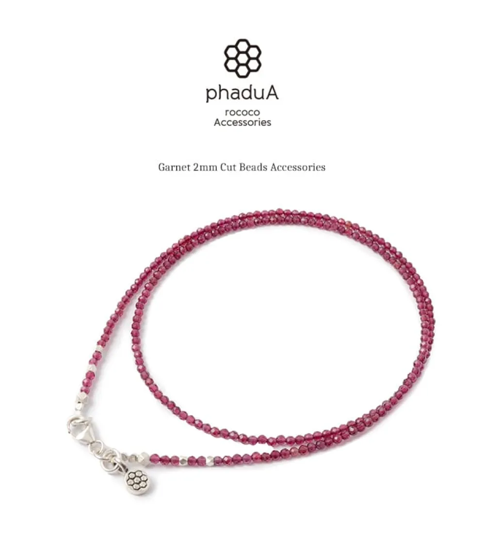 PHADUA Anklets^/ Garnet Cut Beads 2way Accessories red