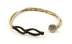 PHADUA Anklets^/ Karen Silver Beads Brass Double Cord Bracelet gold