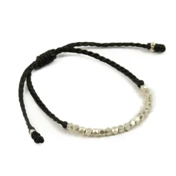PHADUA Anklets^/ Karen Silver Beaded Wax Cord Bracelet