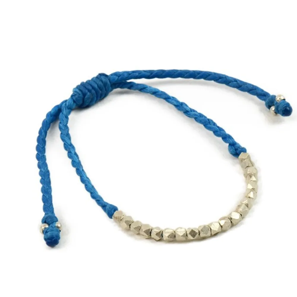 PHADUA Anklets^/ Karen Silver Beaded Wax Cord Bracelet