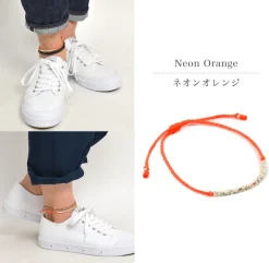 PHADUA Anklets^/ Karen Silver Bead Wax Cord Anklet