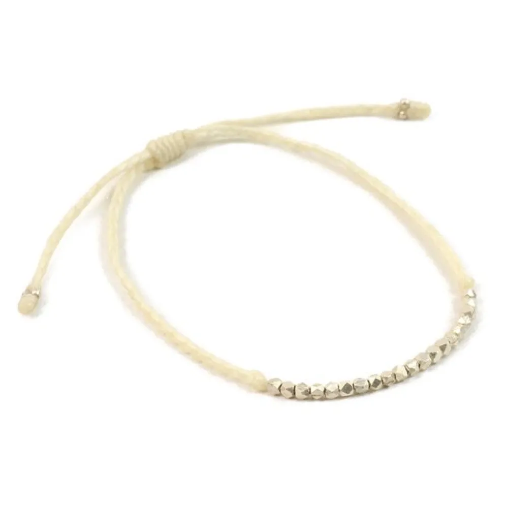 PHADUA Anklets^/ Karen Silver Bead Wax Cord Anklet