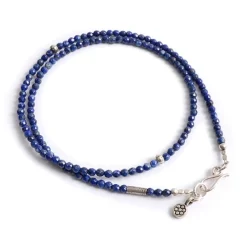 PHADUA Anklets^/ Lapis lazuli 3mm cut bead necklace / anklet blue