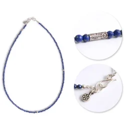 PHADUA Anklets^/ Lapis lazuli 3mm cut bead necklace / anklet blue