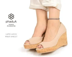 PHADUA Anklets^/ Lapis Lazuli W Wrap Anklet blue