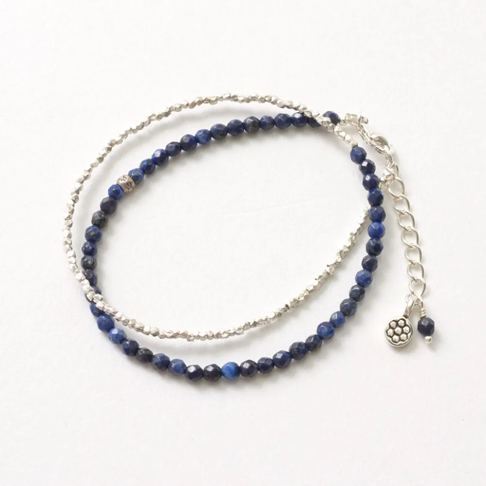 PHADUA Anklets^/ Lapis Lazuli W-Wrap Bracelet blue