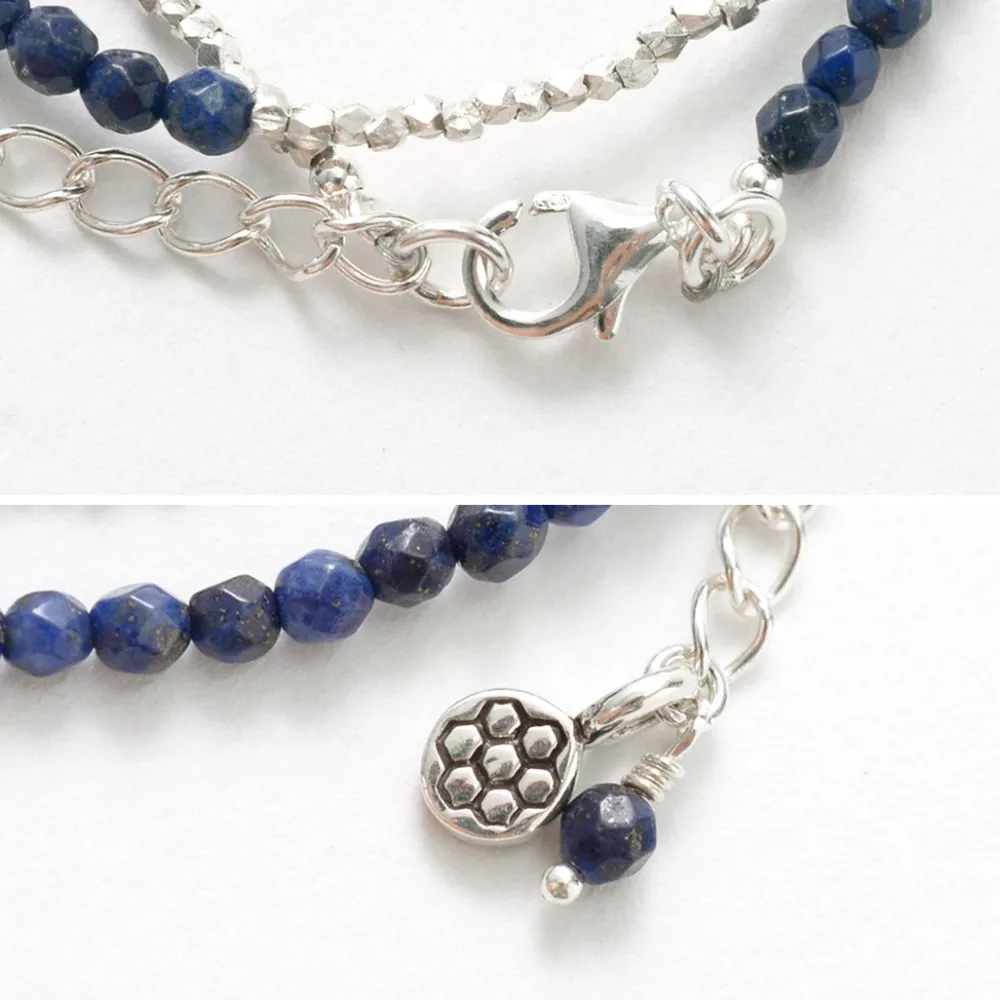 PHADUA Anklets^/ Lapis Lazuli W-Wrap Bracelet blue