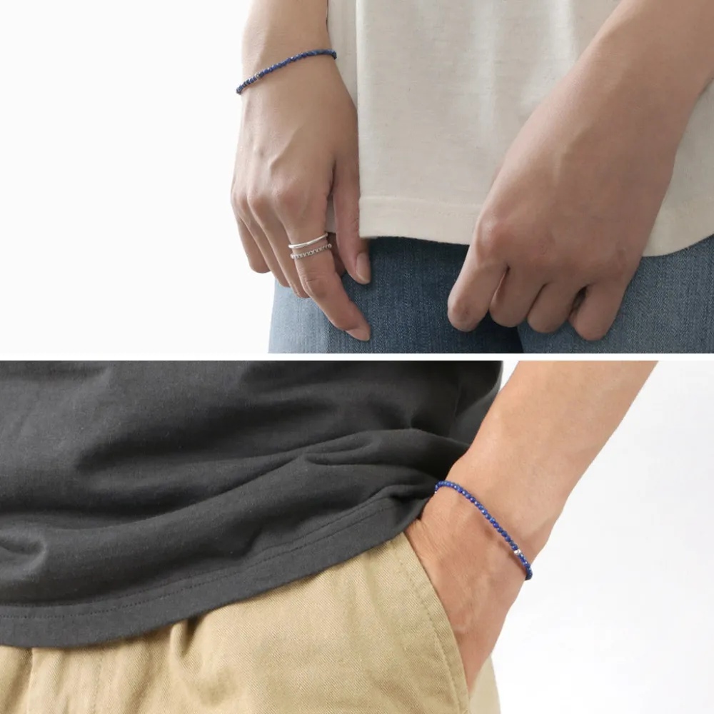 PHADUA Bracelets^/ Lapis (3mm) Cut Bead Bracelet blue
