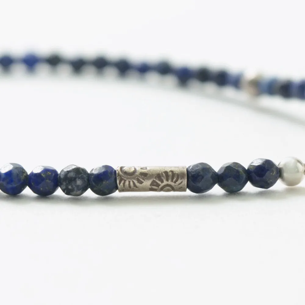 PHADUA Bracelets^/ Lapis (3mm) Cut Bead Bracelet blue