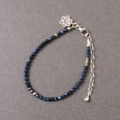 PHADUA Anklets^/ Lapis (3mm) Cut Beads Anklet Adjuster blue