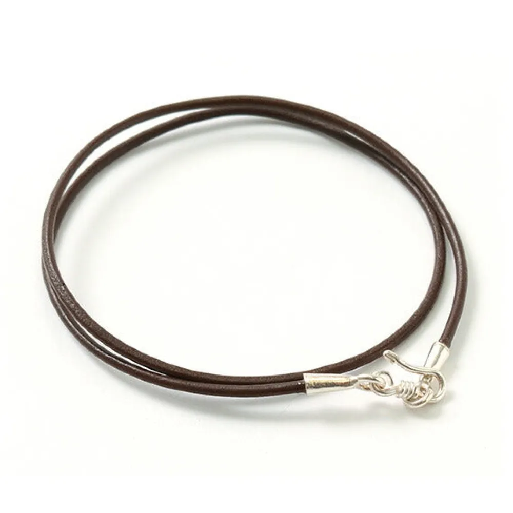 PHADUA Necklaces^/ Leather choker necklace in Karen silver.