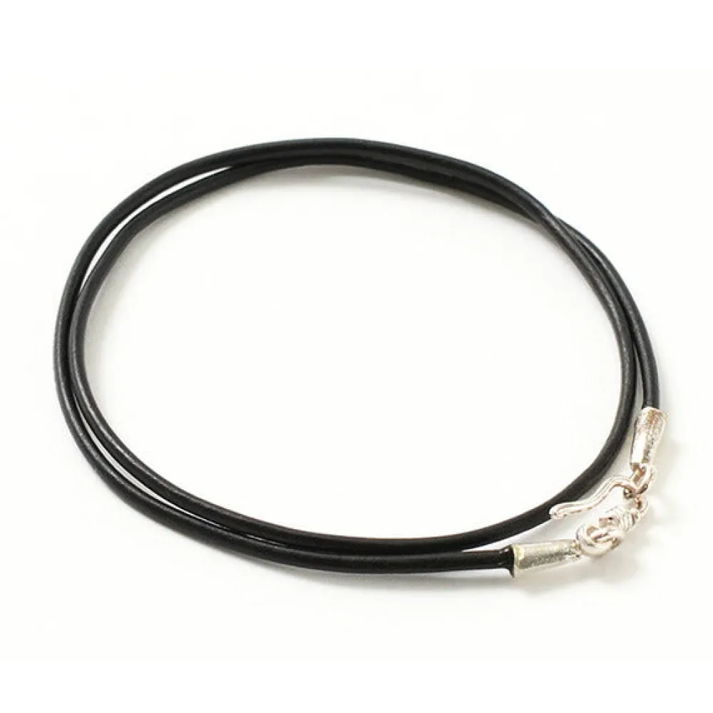 PHADUA Necklaces^/ Leather choker necklace in Karen silver.