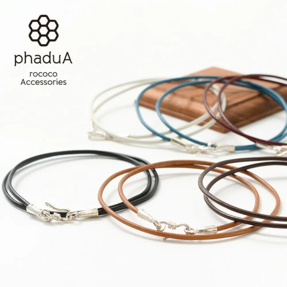 PHADUA Necklaces^/ Leather choker necklace in Karen silver.
