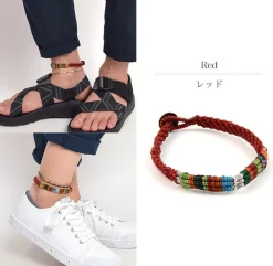 PHADUA Anklets^/ Multi Colored Braid Wax Cord Anklet