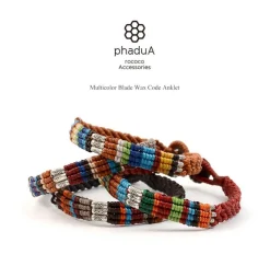 PHADUA Anklets^/ Multi Colored Braid Wax Cord Anklet