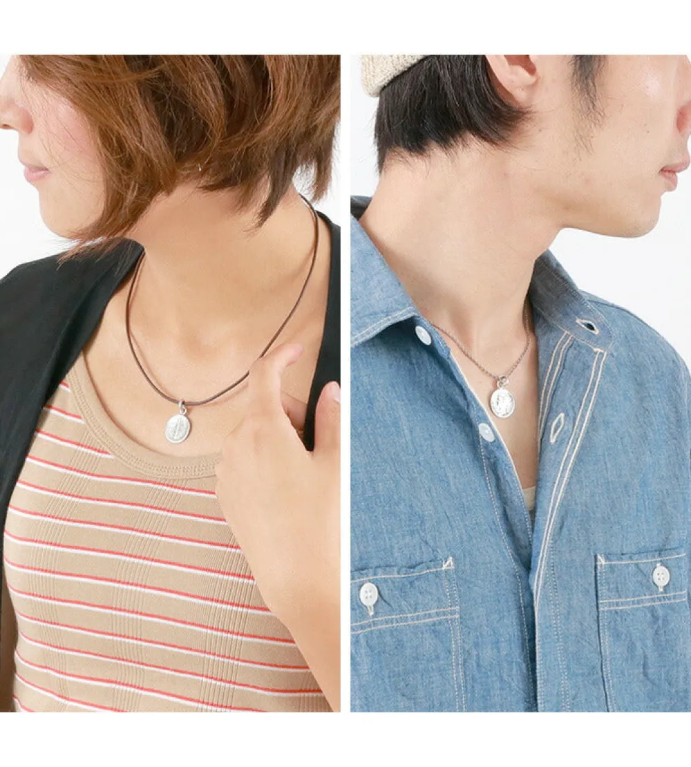 PHADUA Necklaces^/ Old coin pendant top US 1 dime silver