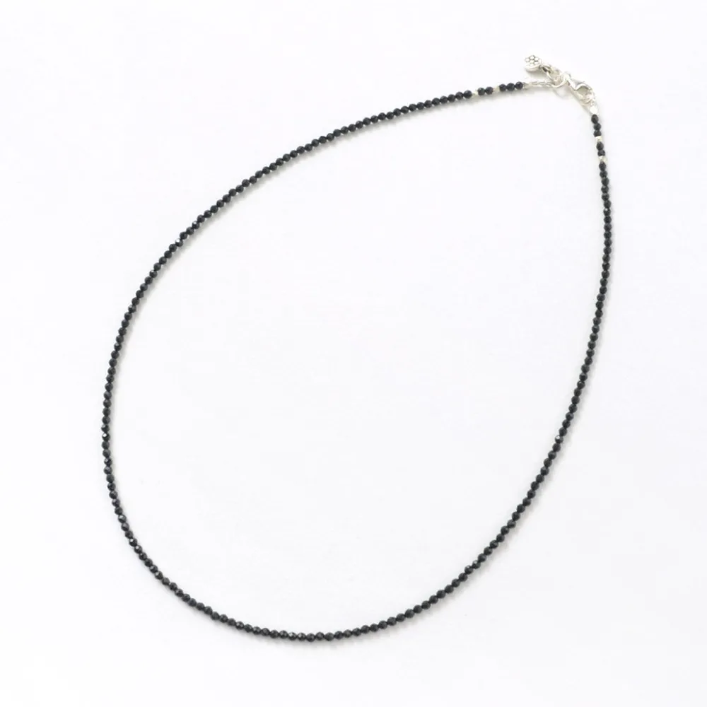 PHADUA Anklets^/ Onyx (2mm) cut bead necklace/anklet black