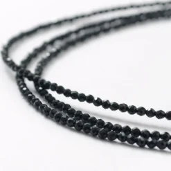 PHADUA Anklets^/ Onyx (2mm) cut bead necklace/anklet black