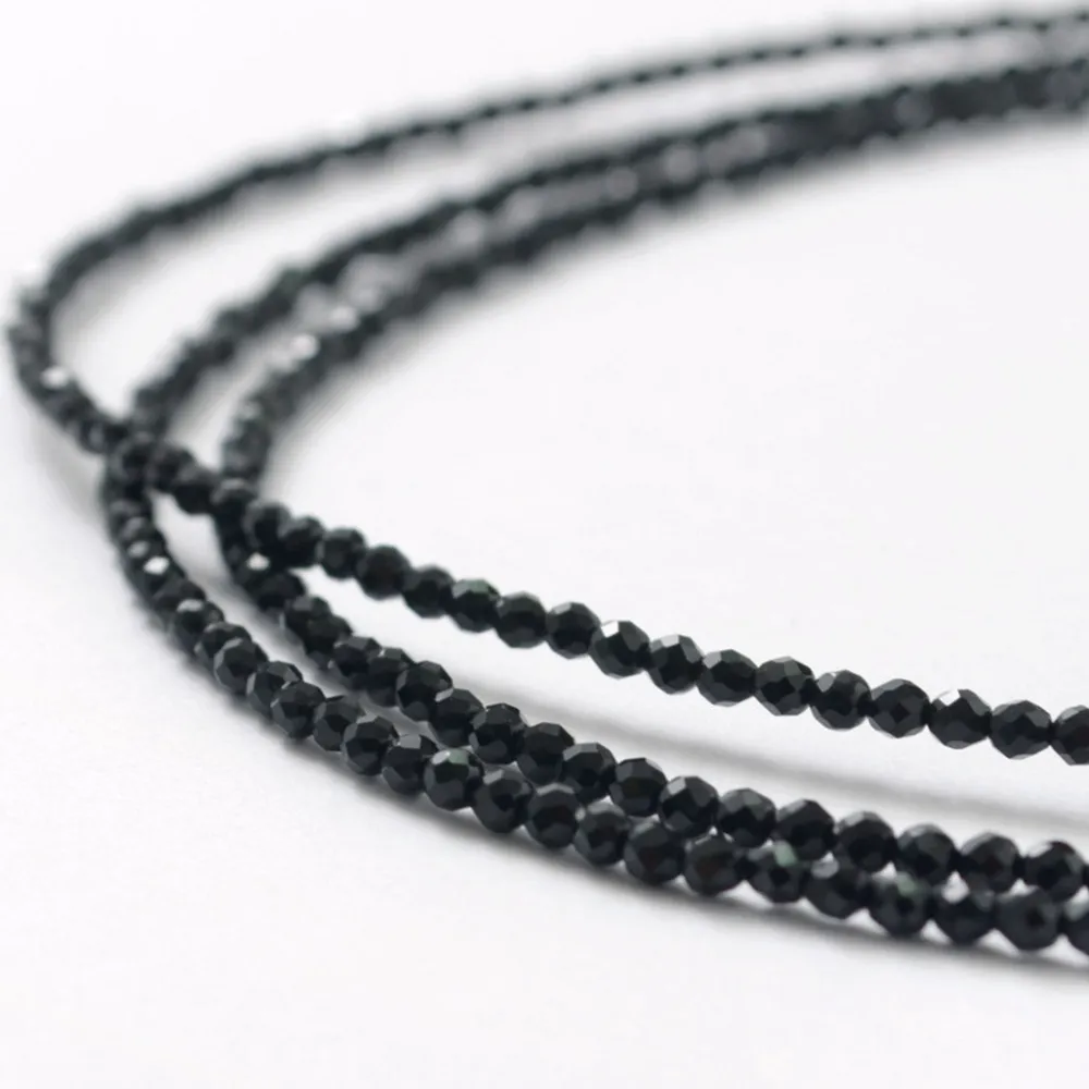 PHADUA Anklets^/ Onyx (2mm) cut bead necklace/anklet black