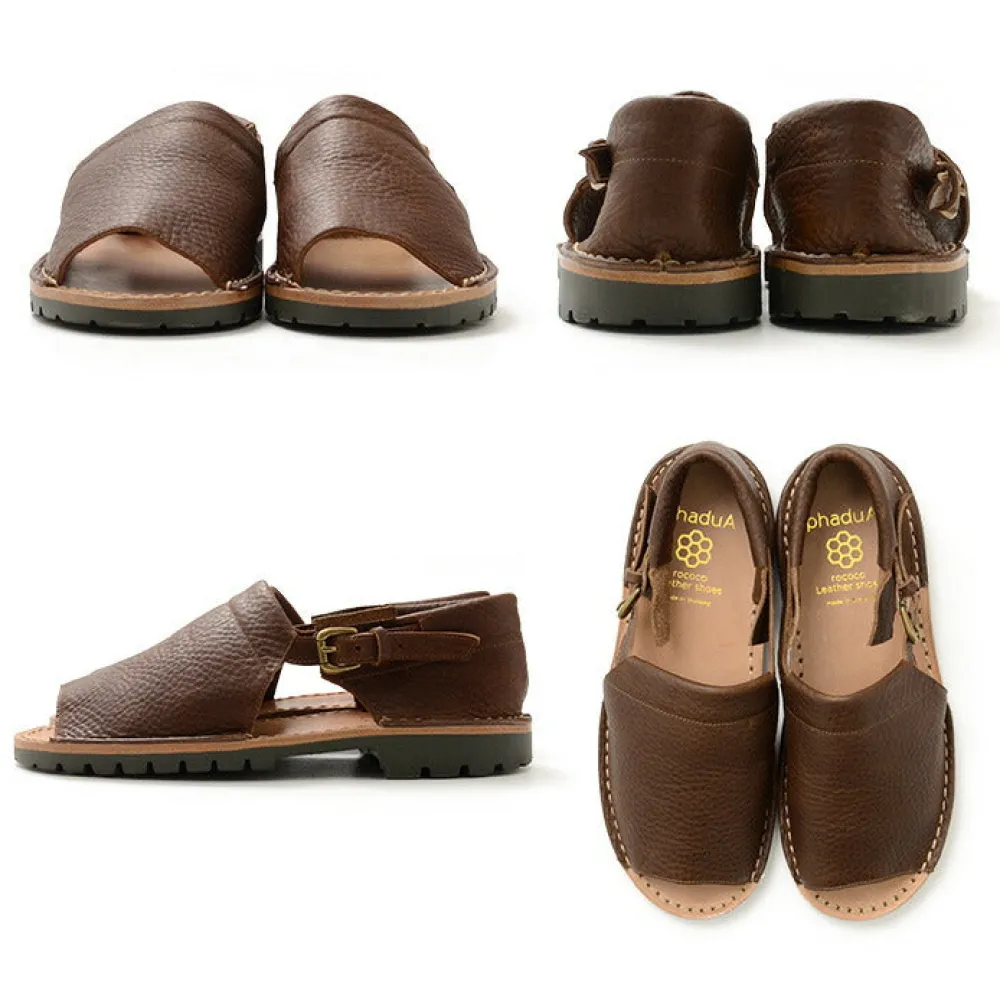 PHADUA Sandals^/ Open Toe Side Strap Leather Shoes