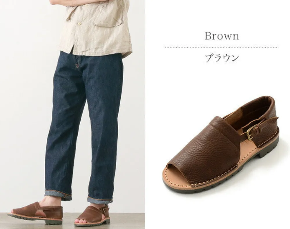 PHADUA Sandals^/ Open Toe Side Strap Leather Shoes