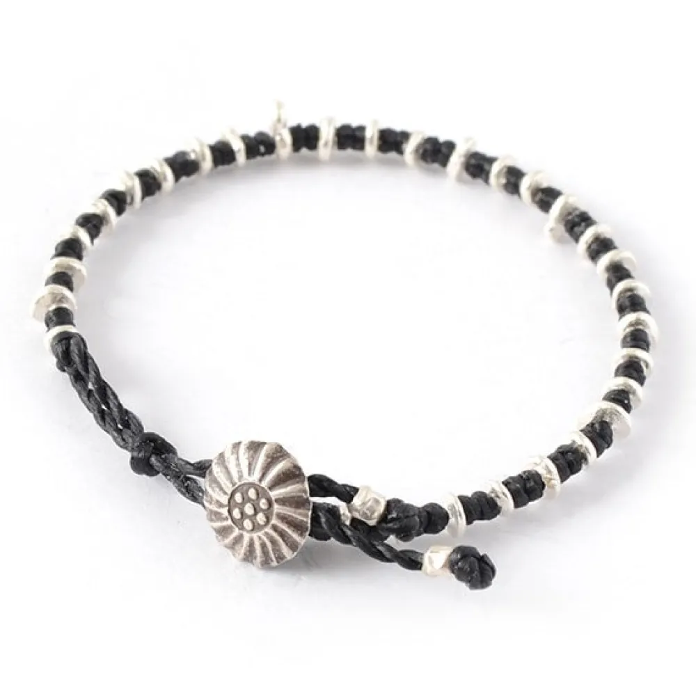 PHADUA Anklets^/ Pure drop silver waxed cord bracelet