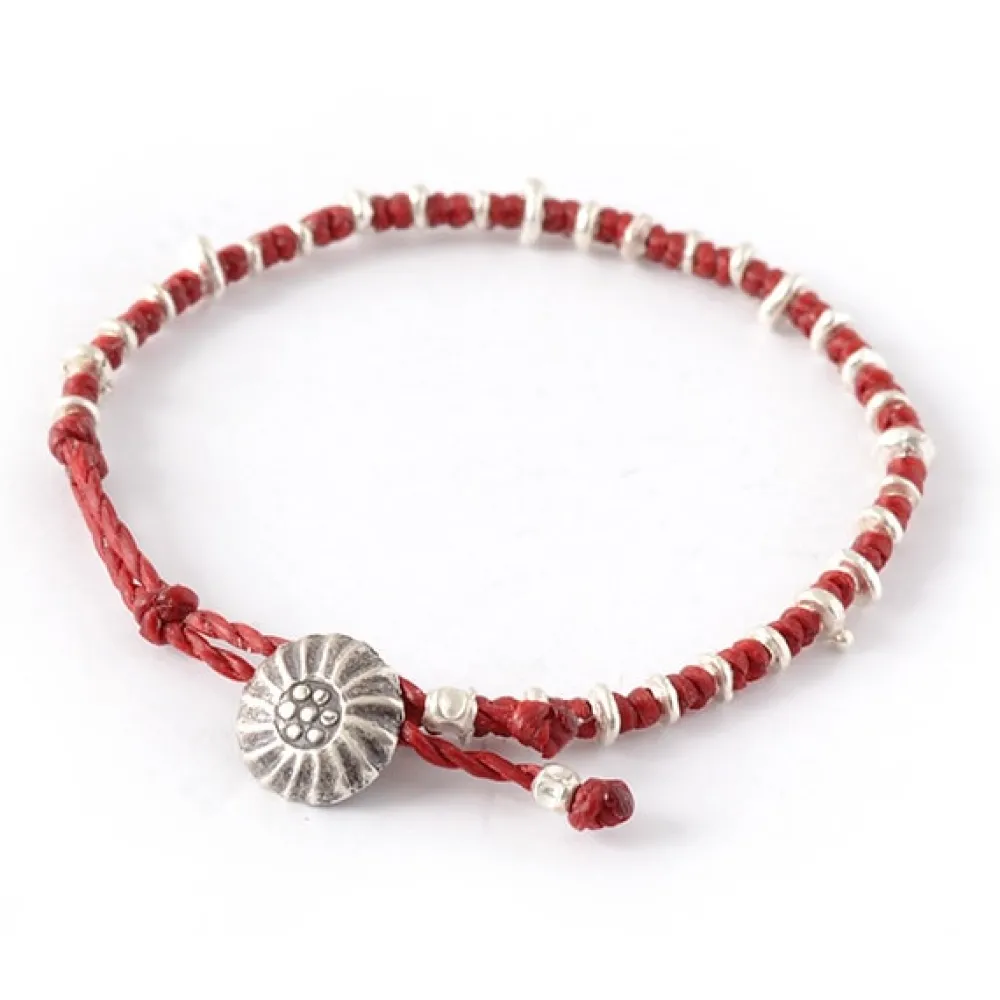 PHADUA Anklets^/ Pure drop silver waxed cord bracelet