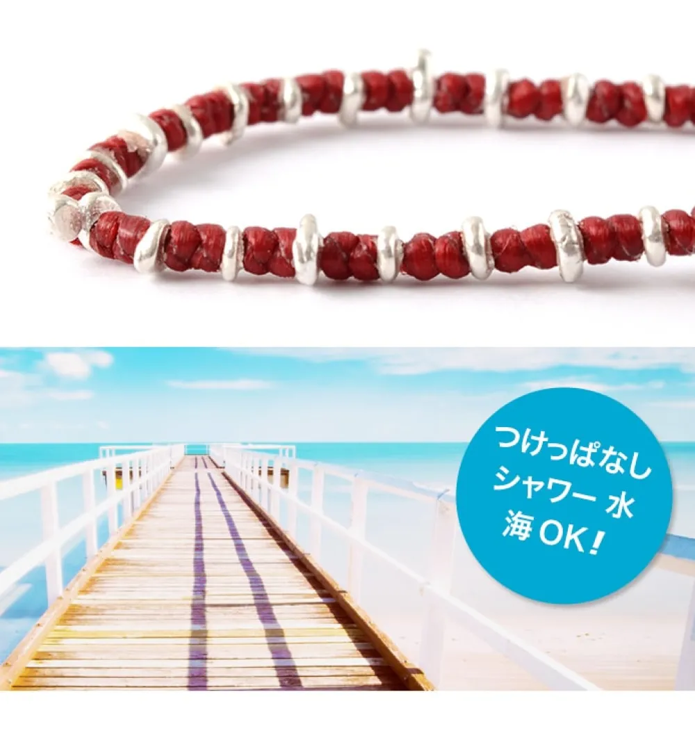 PHADUA Anklets^/ Pure drop silver waxed cord bracelet