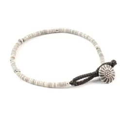PHADUA Anklets^/ Shell Beads / Wax Cord Bracelet natural