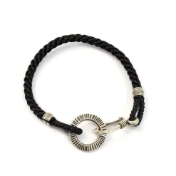 PHADUA Anklets^/ Silver Handmade Ring Braid Wax Cord Bracelet