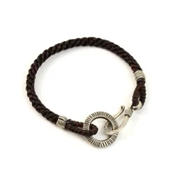 PHADUA Anklets^/ Silver Handmade Ring Braid Wax Cord Bracelet
