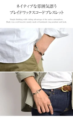 PHADUA Anklets^/ Silver Handmade Ring Braid Wax Cord Bracelet