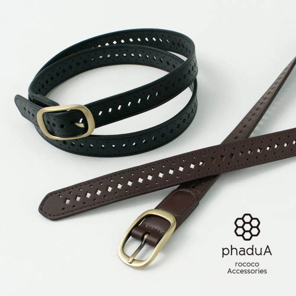 PHADUA Belts^/ Sizeless Perforated Leather Belt