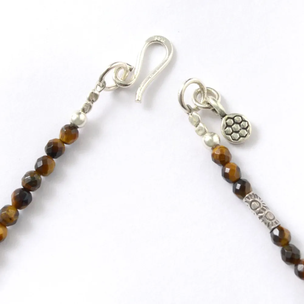 PHADUA Anklets^/ Tiger Eye 3mm Cut Bead Necklace yellow