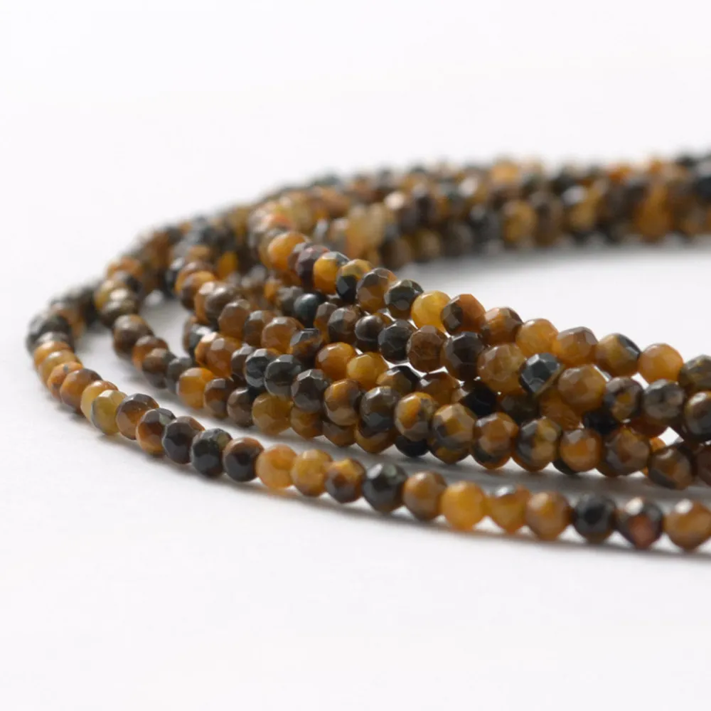 PHADUA Anklets^/ Tiger Eye (2mm) Cut Beads Necklace/Anklet yellow