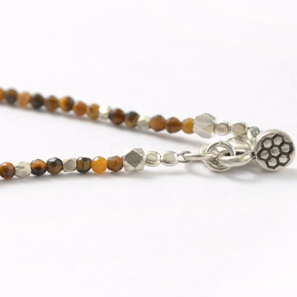 PHADUA Anklets^/ Tiger Eye (2mm) Cut Beads Necklace/Anklet yellow