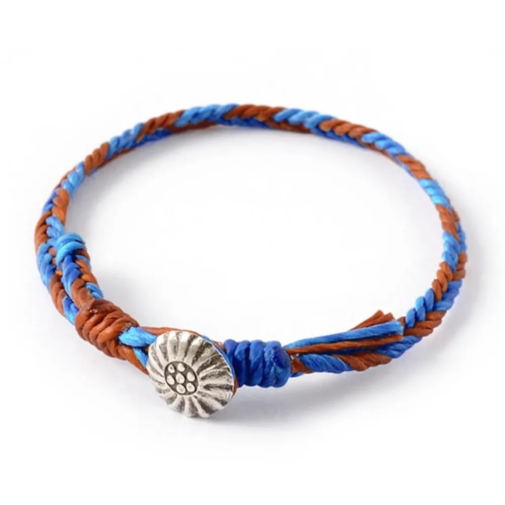 PHADUA Anklets^/ 2-Tone Wax Cord Concho Bracelet