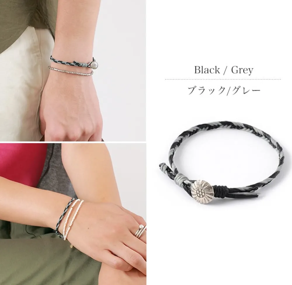 PHADUA Anklets^/ 2-Tone Wax Cord Concho Bracelet