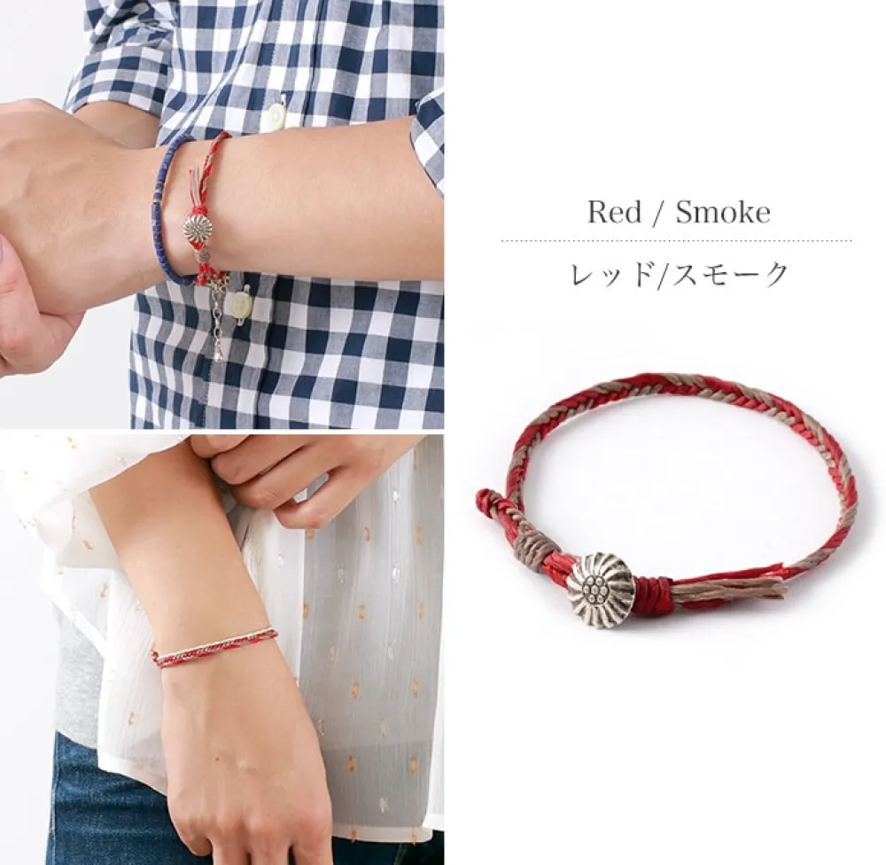 PHADUA Anklets^/ 2-Tone Wax Cord Concho Bracelet