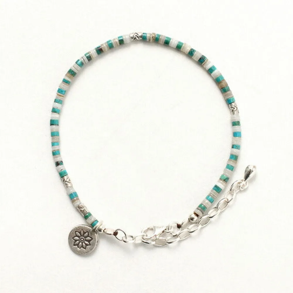 PHADUA Anklets^/ Turquoise and Shell Anklet blue