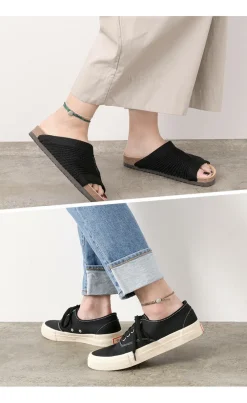 PHADUA Anklets^/ Wax Cord Concho Anklet Fishbone Braid