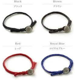 PHADUA Anklets^/ Wax Cord Concho Bracelet Fishbone Braid