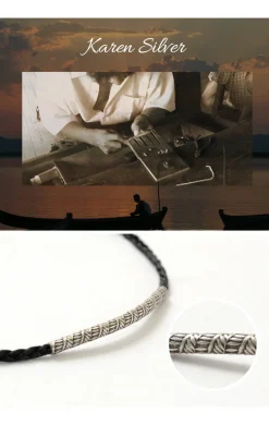 PHADUA Anklets^/ Wax Cord Karen Silver Tube Anklet / Bracelet / Necklace