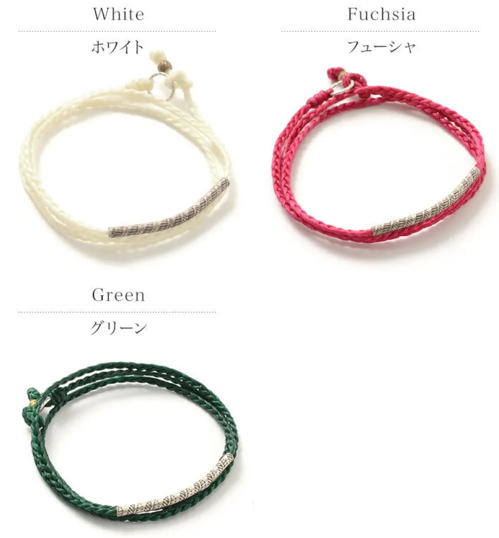 PHADUA Anklets^/ Wax Cord Karen Silver Tube Anklet / Bracelet / Necklace