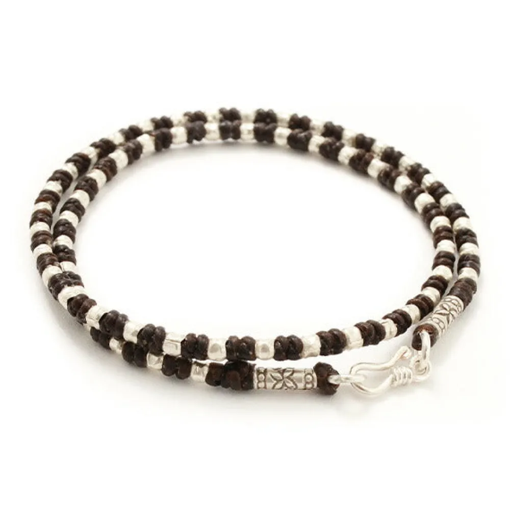 PHADUA Anklets^/ Wax Cord Silver Bracelet