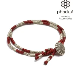 PHADUA Bracelets^/ Wax Cord Silver Concho Double-Strand Bracelet