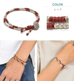 PHADUA Bracelets^/ Wax Cord Silver Concho Double-Strand Bracelet