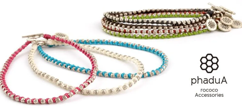 PHADUA Anklets^/ Wax cord silver series anklet