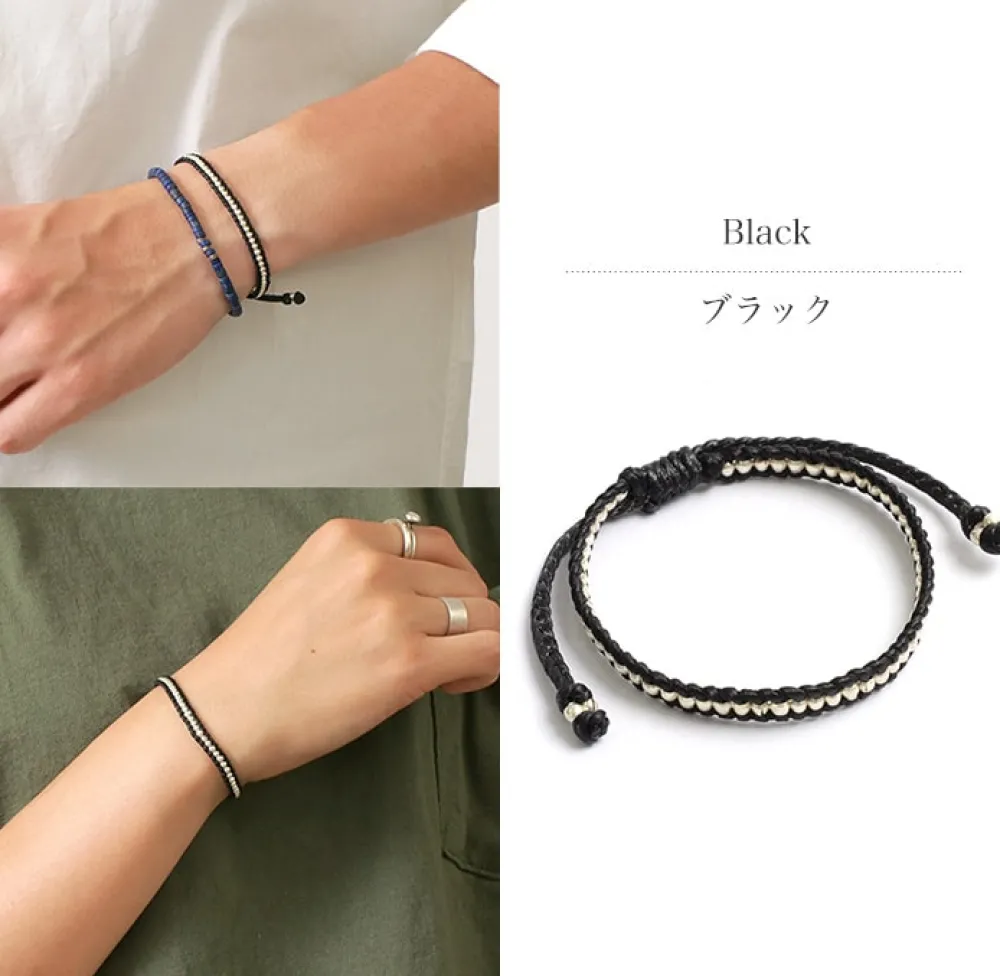 PHADUA Bracelets^/ Wax Cord Silver Series Bracelet