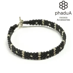 PHADUA Bracelets^/ Wax Cord Silver Triple-Strand Bracelet